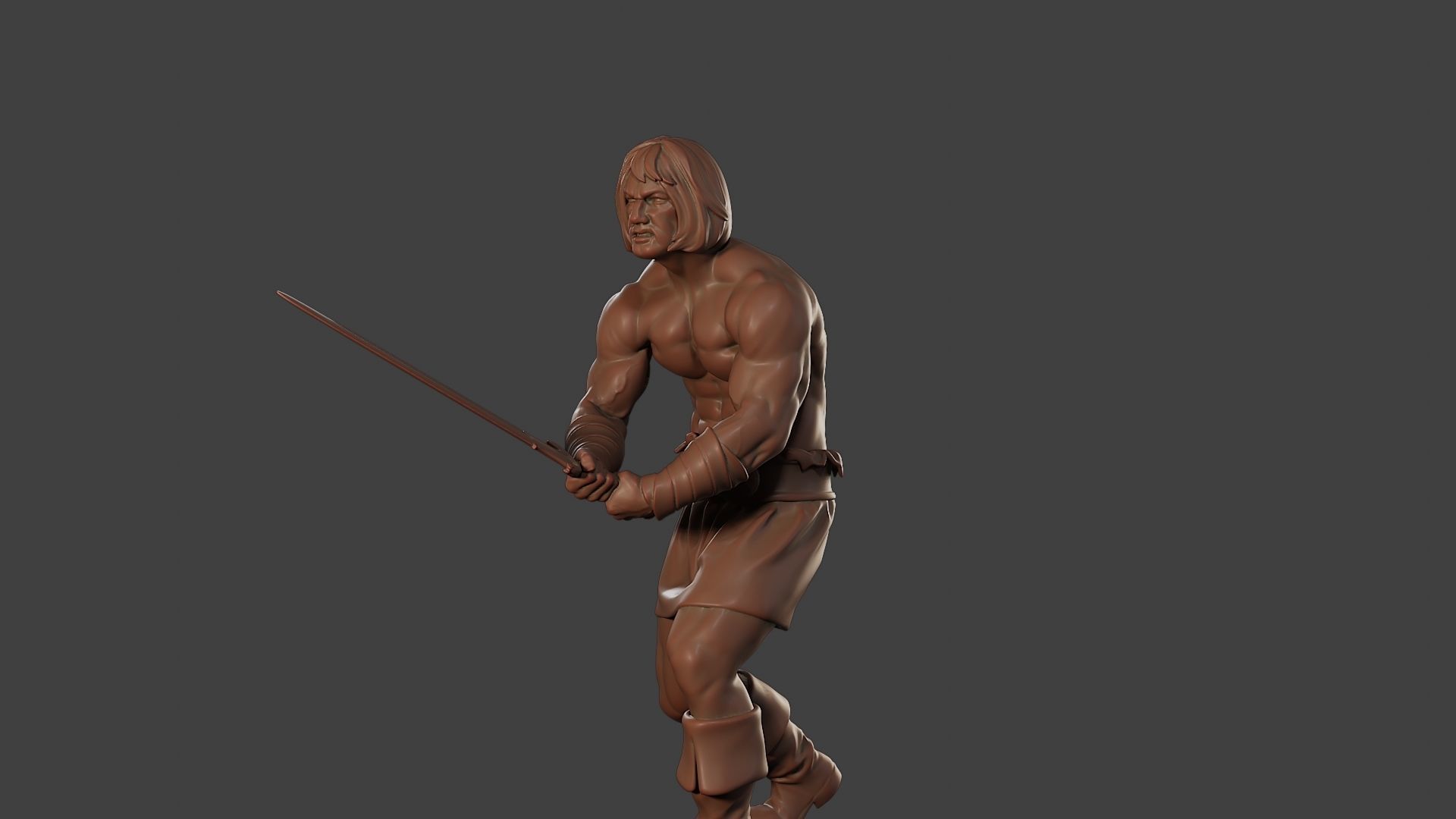 Male Barbarian 2HSword Combat2 3D print model_27