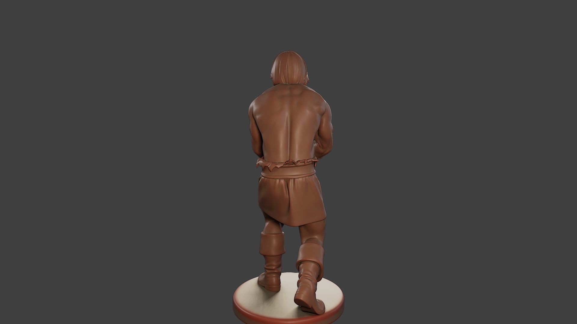 Male Barbarian 2HSword Combat2 3D print model_6
