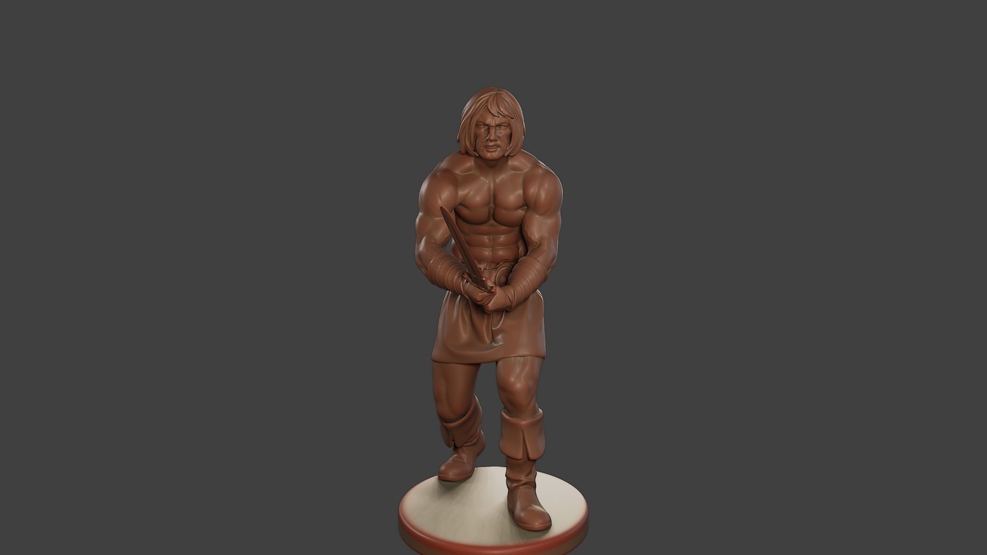 Male Barbarian 2HSword Combat2 3D print model_11