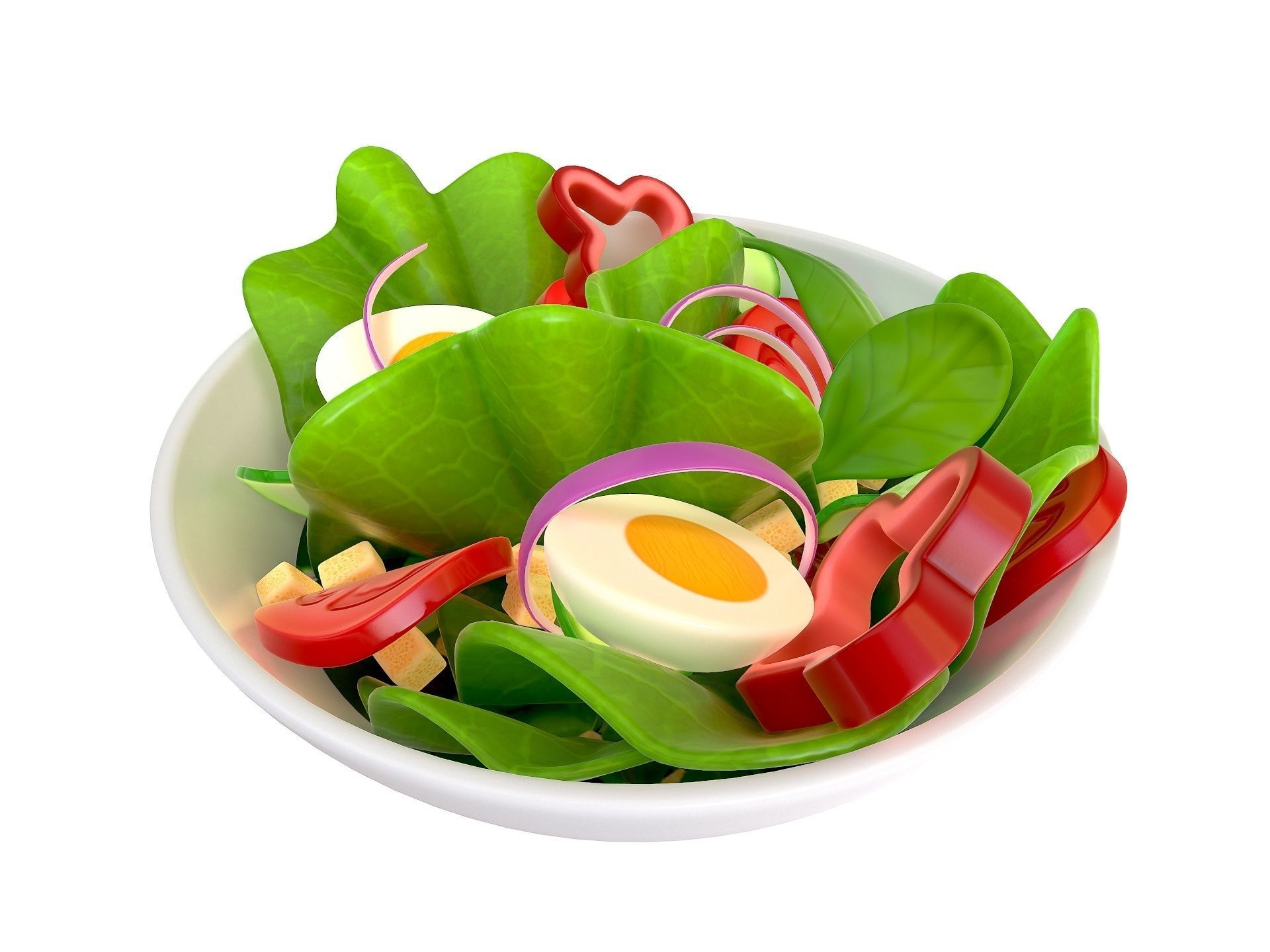 Salad in bowl 3D model_6