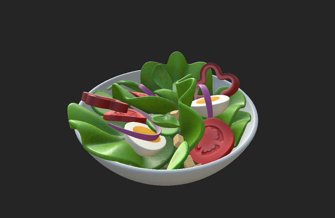 Salad in bowl 3D model_19