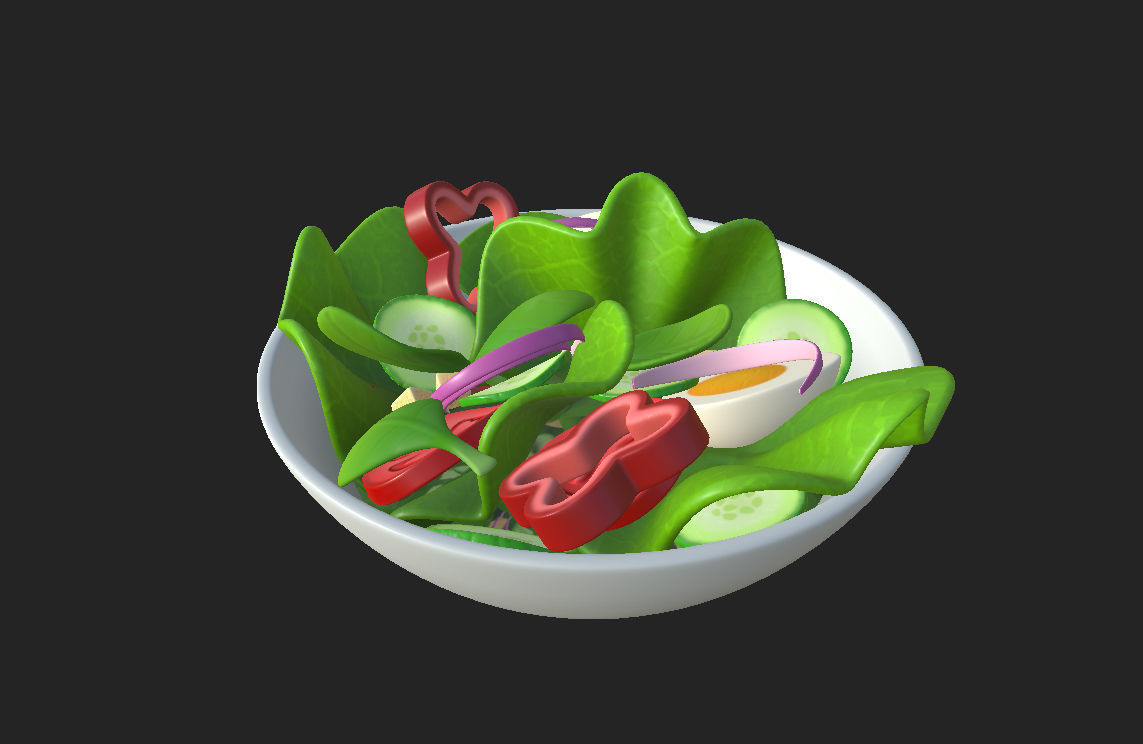 Salad in bowl 3D model_18