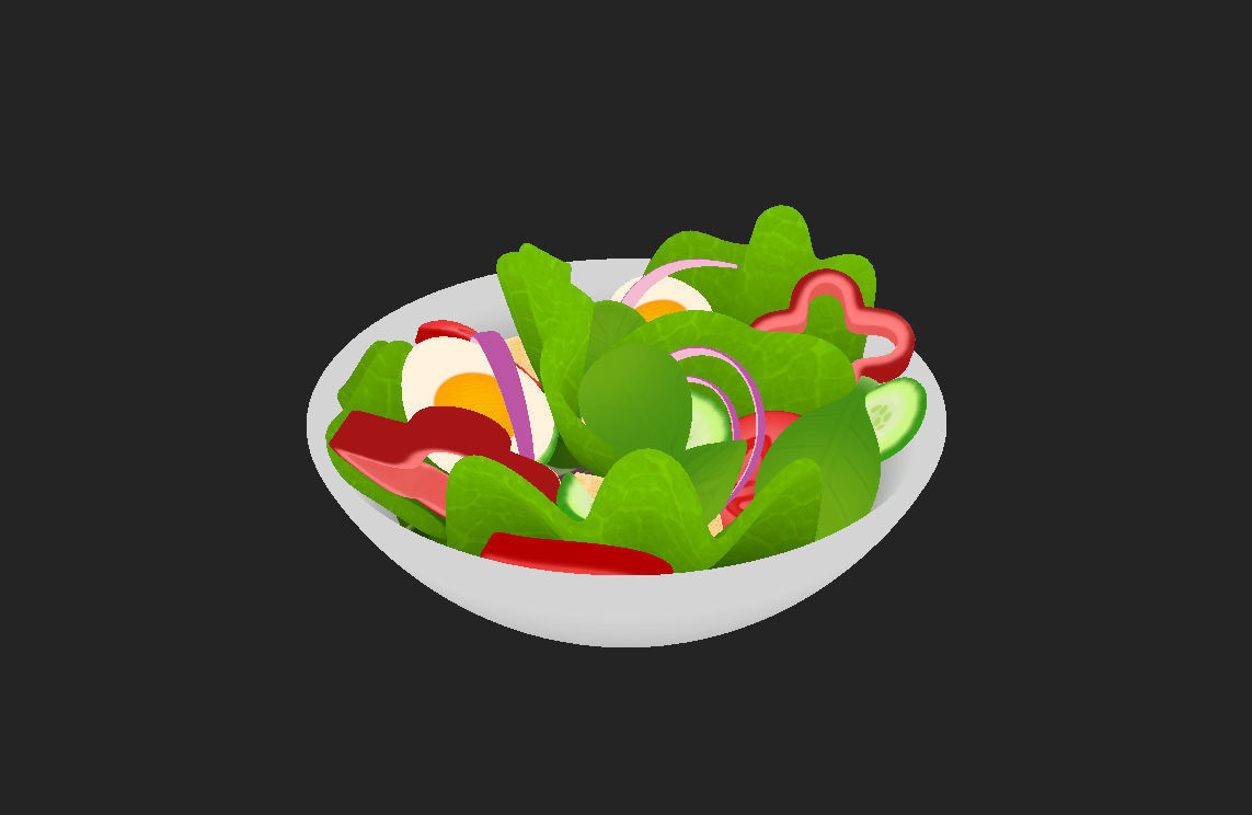 Salad in bowl 3D model_13