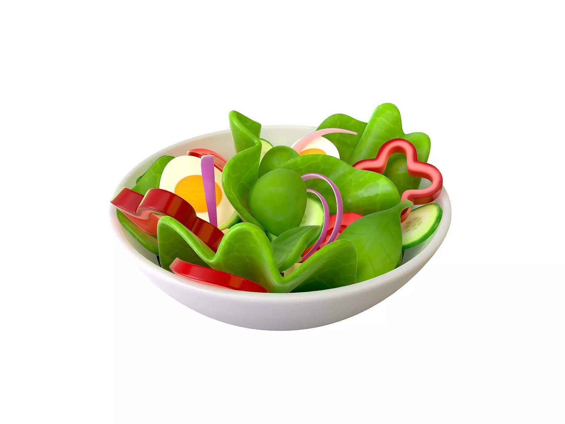 Salad in bowl 3D model_0