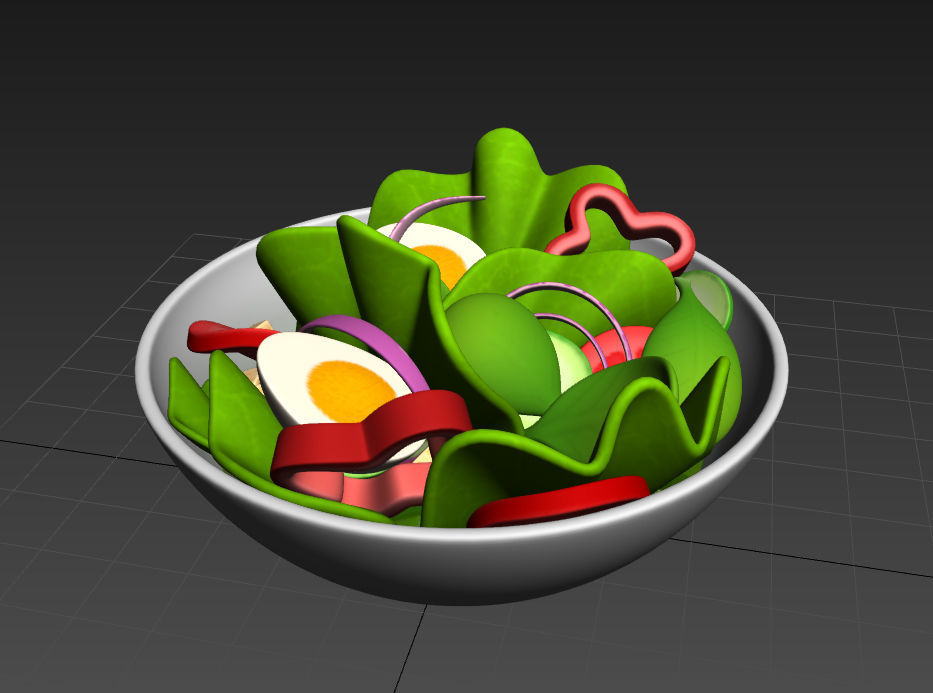 Salad in bowl 3D model_22