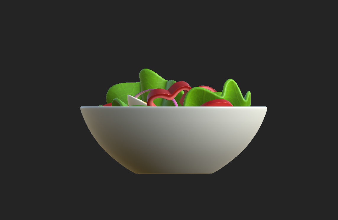 Salad in bowl 3D model_15
