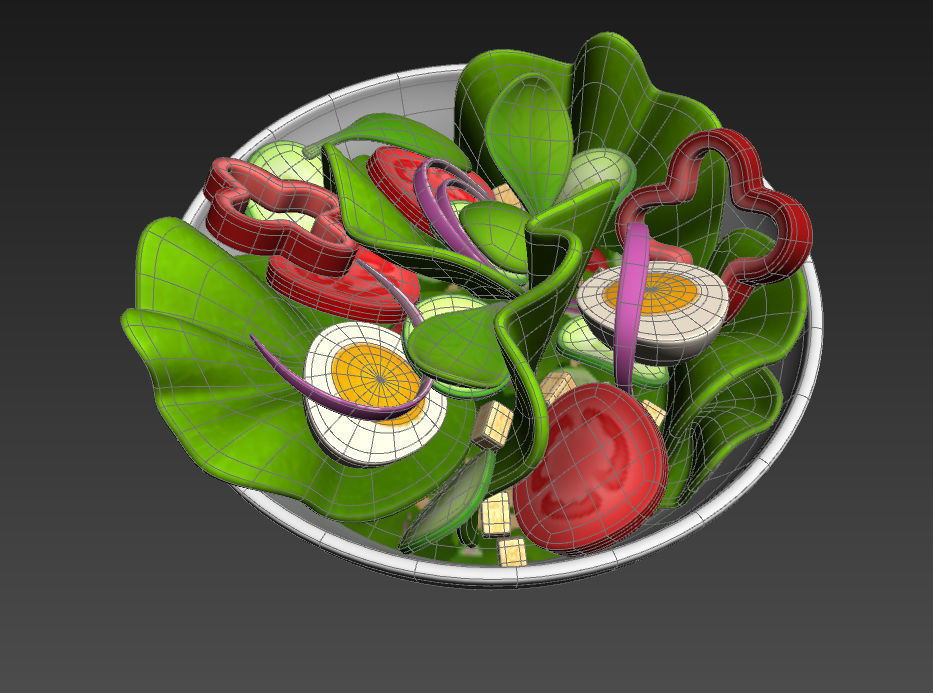 Salad in bowl 3D model_24