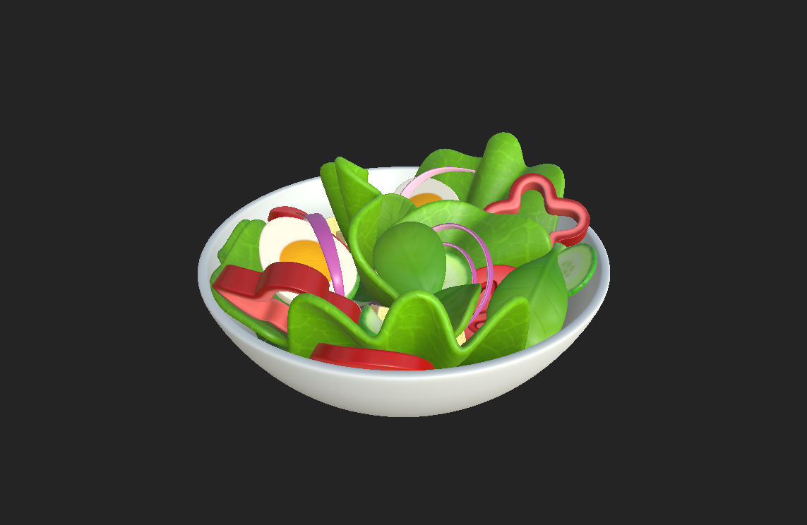 Salad in bowl 3D model_12