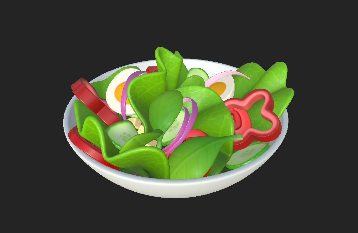 Salad in bowl 3D model_17