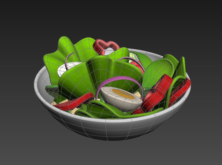 Salad in bowl 3D model_23