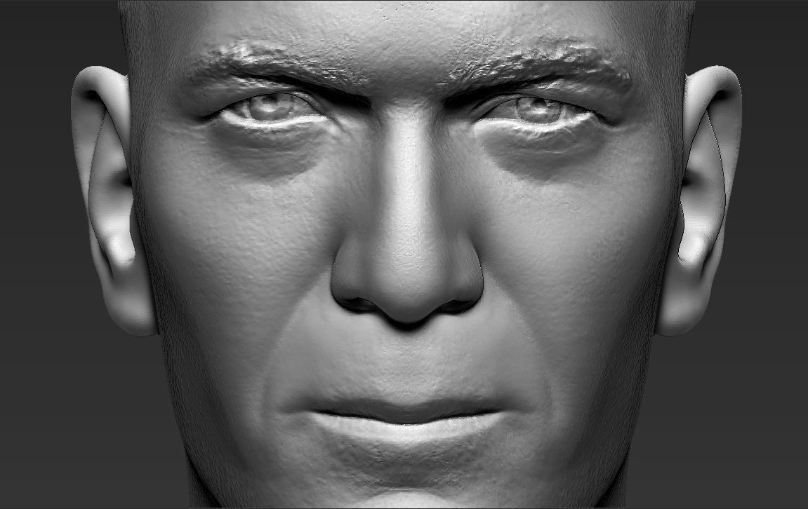 Zinedine Zidane bust 3D printing ready stl obj formats 3D print model_14