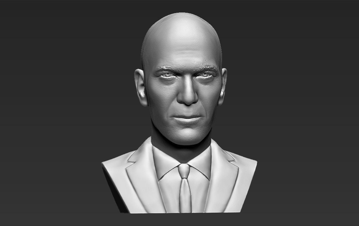 Zinedine Zidane bust 3D printing ready stl obj formats 3D print model_9
