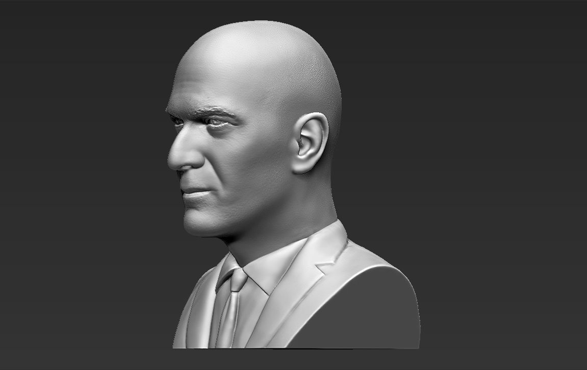 Zinedine Zidane bust 3D printing ready stl obj formats 3D print model_2