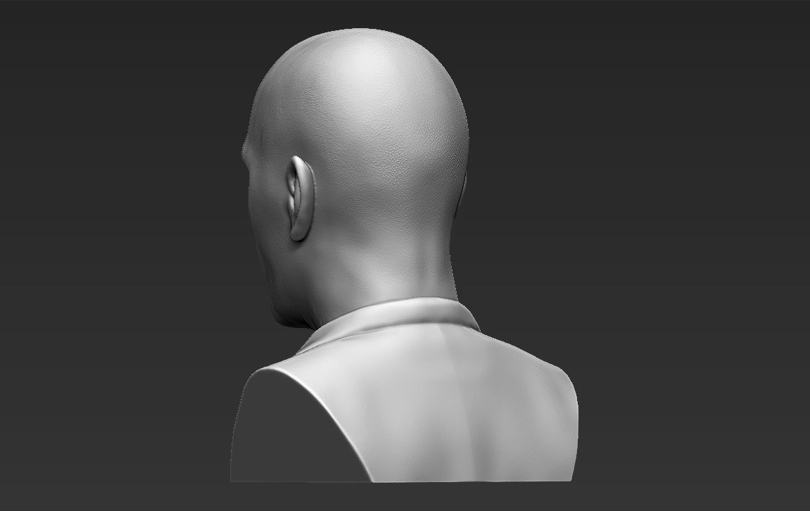 Zinedine Zidane bust 3D printing ready stl obj formats 3D print model_4