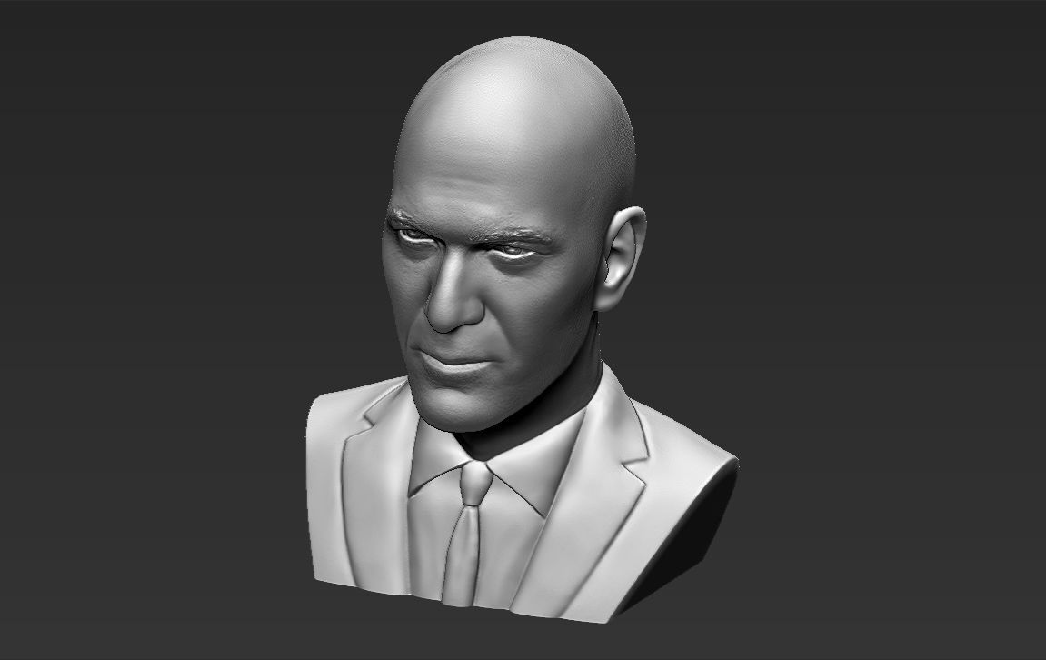 Zinedine Zidane bust 3D printing ready stl obj formats 3D print model_11