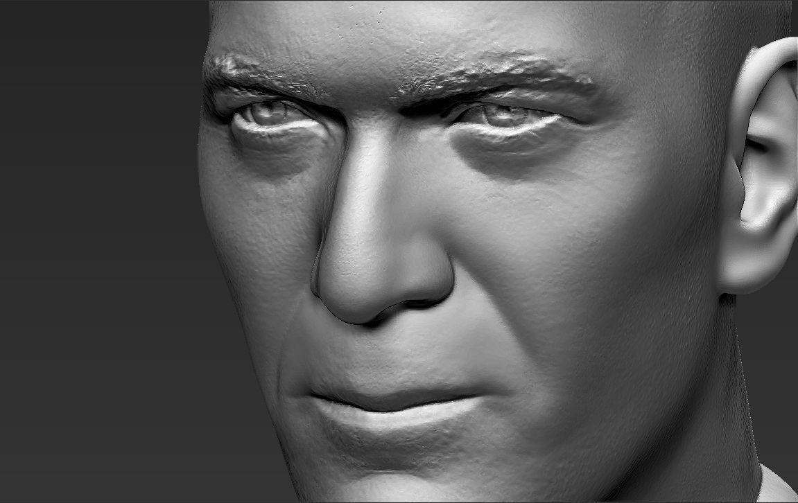 Zinedine Zidane bust 3D printing ready stl obj formats 3D print model_16