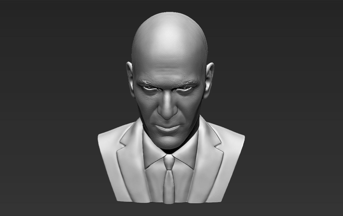 Zinedine Zidane bust 3D printing ready stl obj formats 3D print model_12