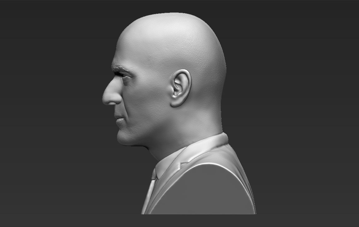Zinedine Zidane bust 3D printing ready stl obj formats 3D print model_3