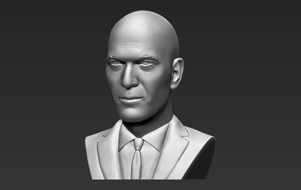 Zinedine Zidane bust 3D printing ready stl obj formats 3D print model_1