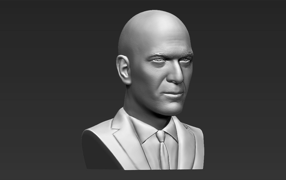 Zinedine Zidane bust 3D printing ready stl obj formats 3D print model_8