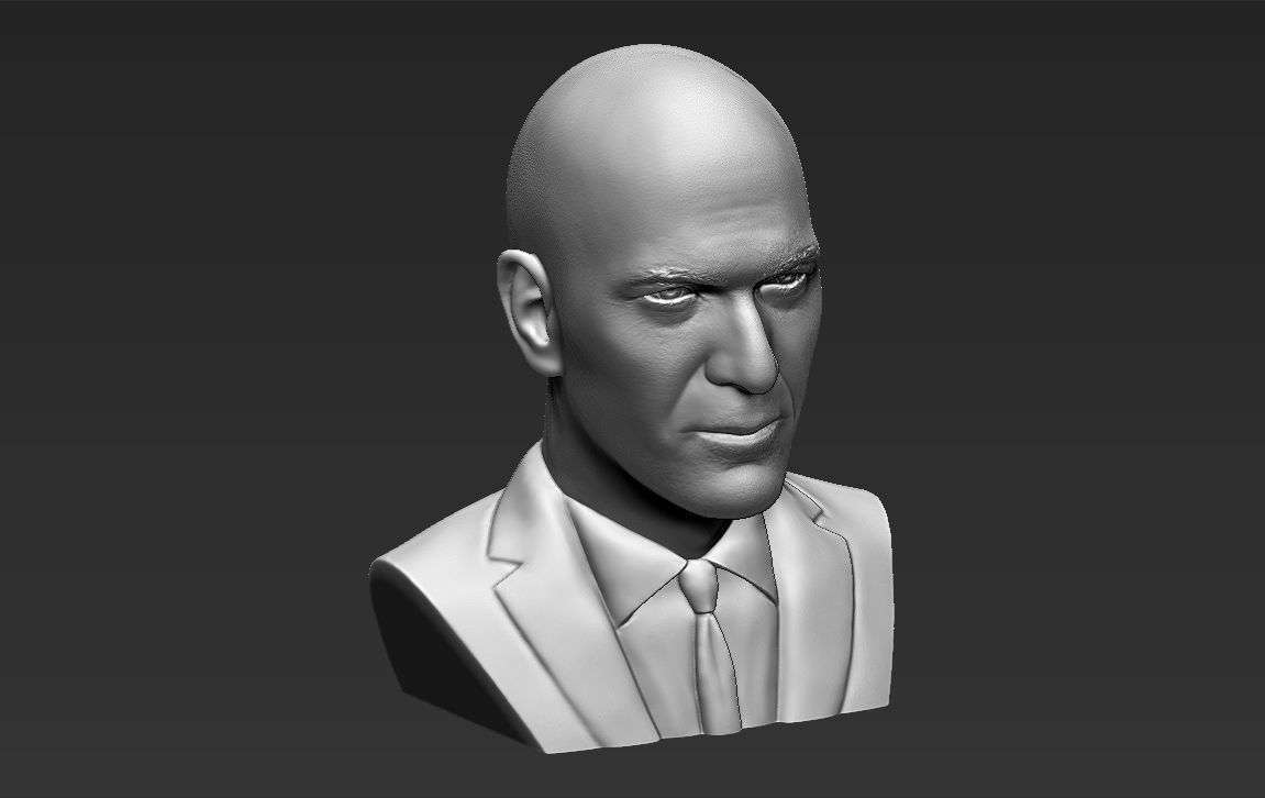 Zinedine Zidane bust 3D printing ready stl obj formats 3D print model_10