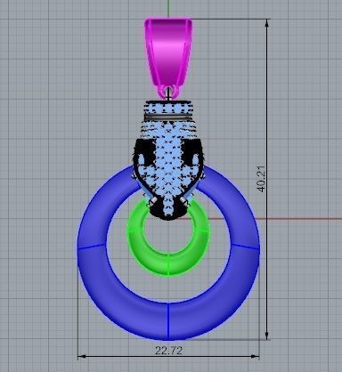 Pendant with puma head 3D print model_1