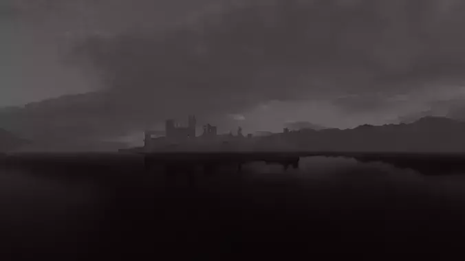 Castle on an island 3D model