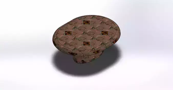 Table round knob with pattern 3D model