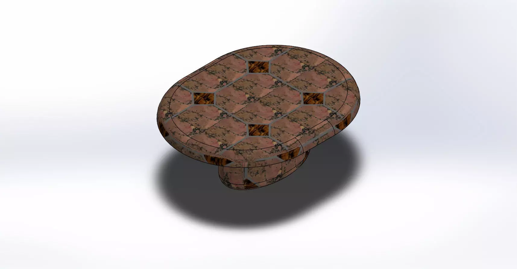 Table round knob with pattern 3D model_0