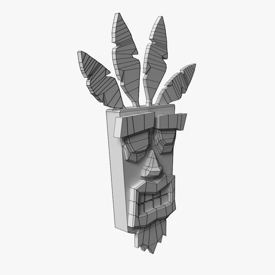 Aku Aku - Fan art Low-poly 3D model_6