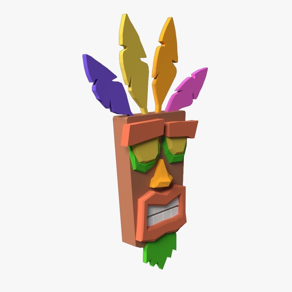 Aku Aku - Fan art Low-poly 3D model_2