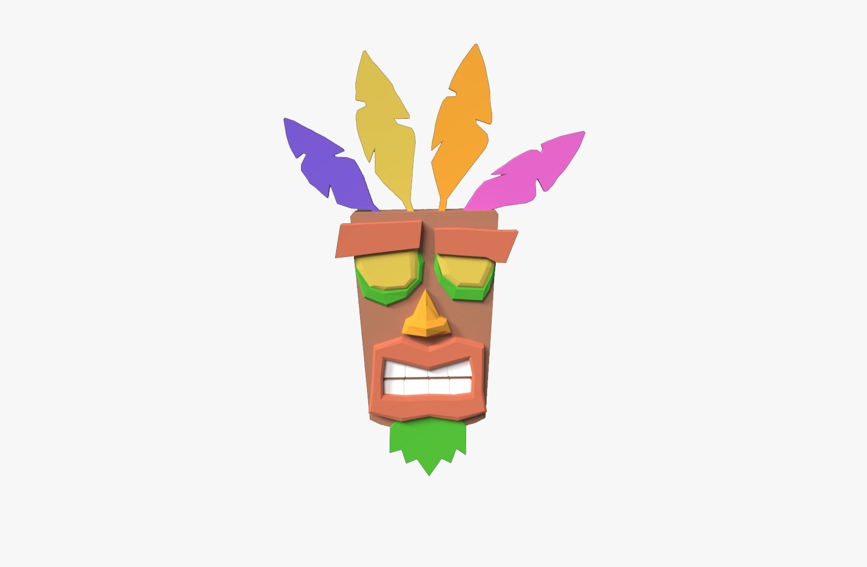 Aku Aku - Fan art Low-poly 3D model_3