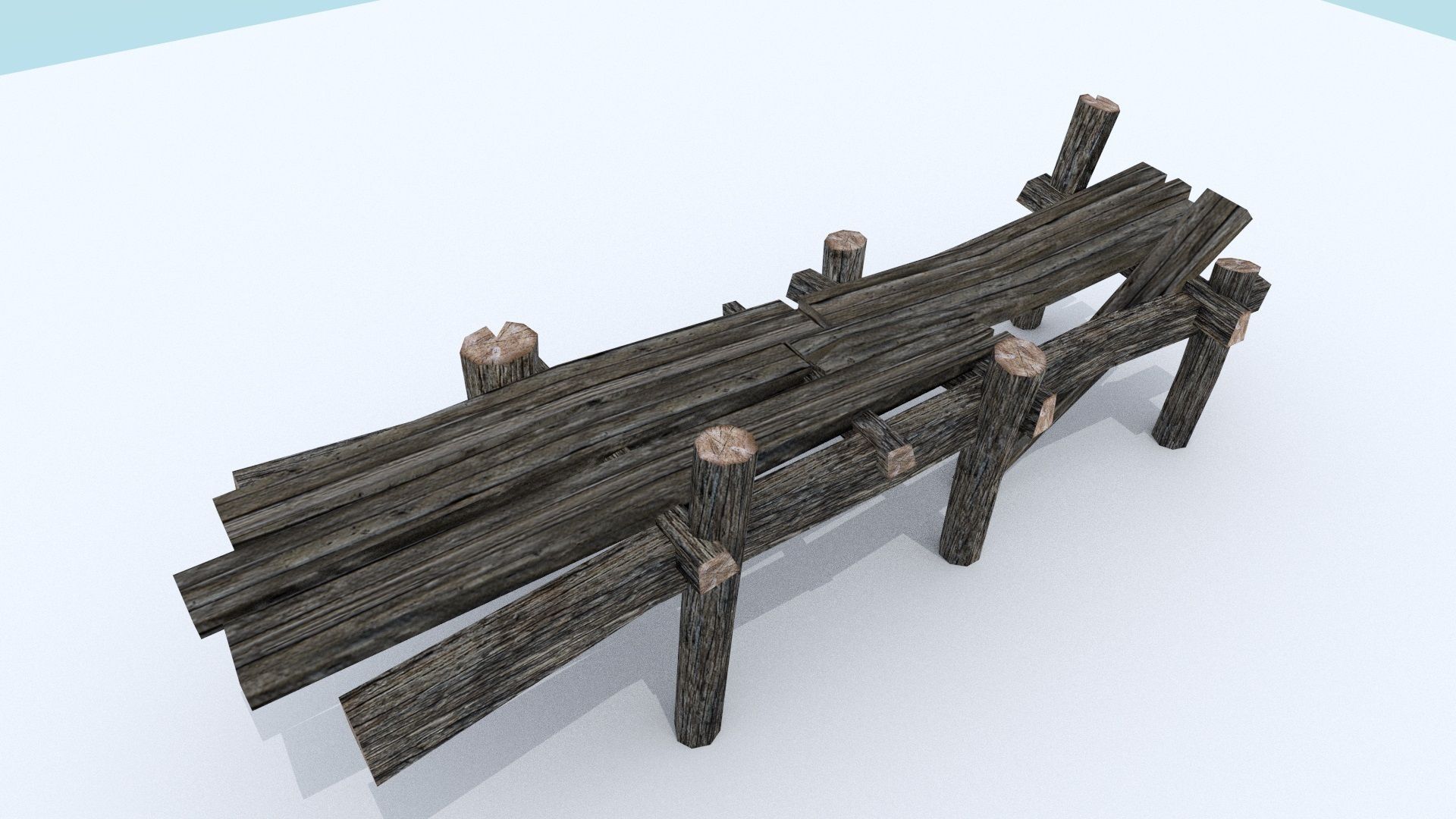 Wooden Docks Pack Low-poly 3D model_9