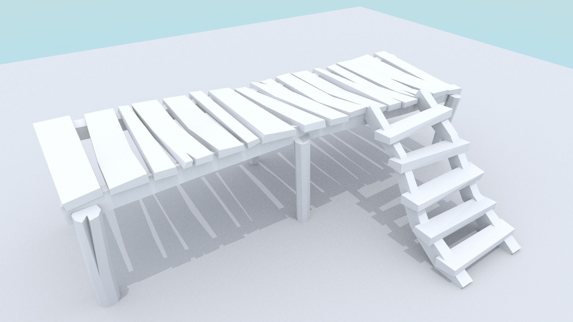 Wooden Docks Pack Low-poly 3D model_7