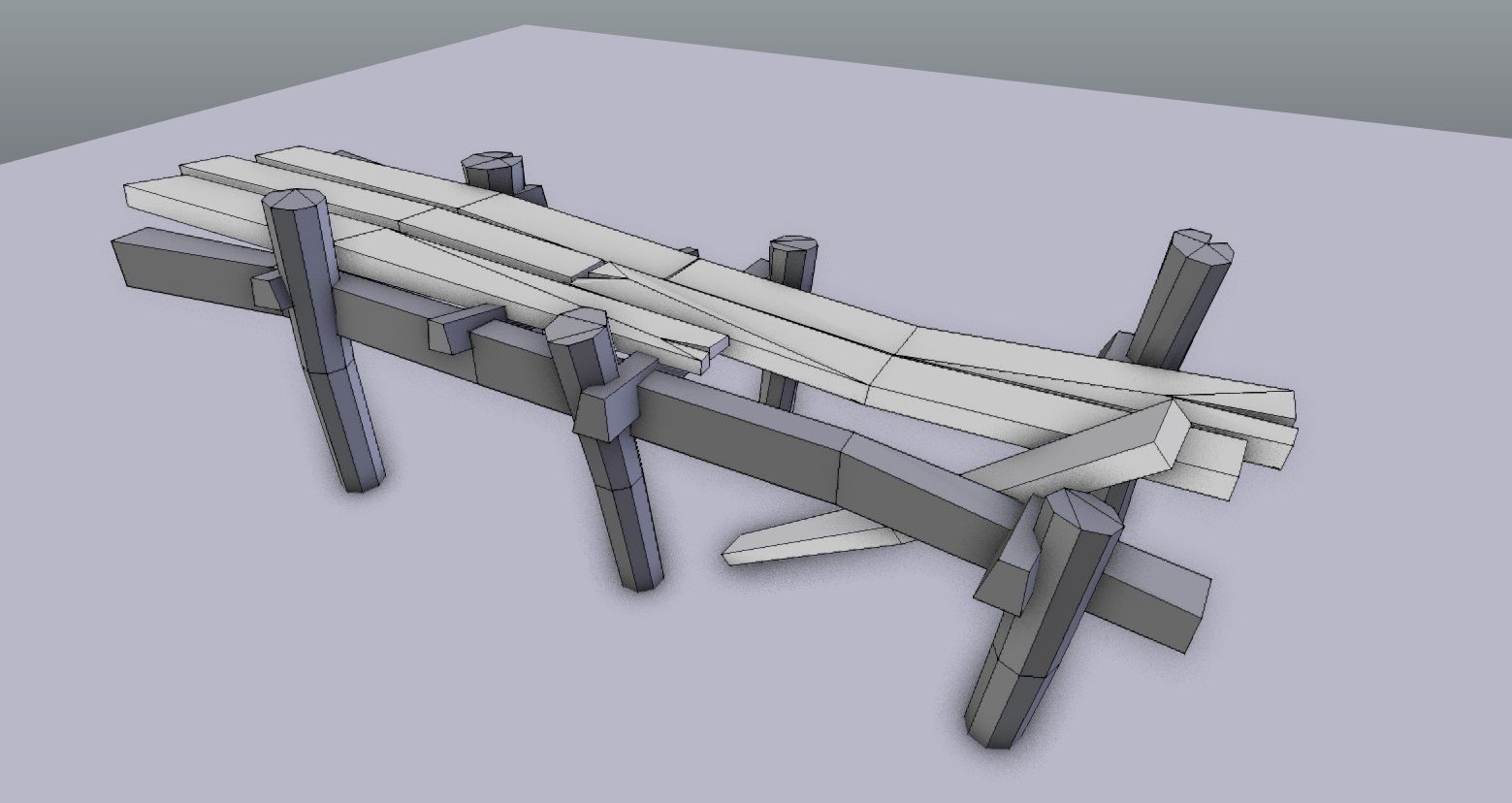 Wooden Docks Pack Low-poly 3D model_12