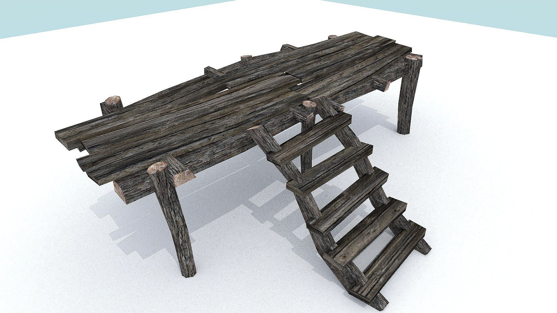 Wooden Docks Pack Low-poly 3D model_1