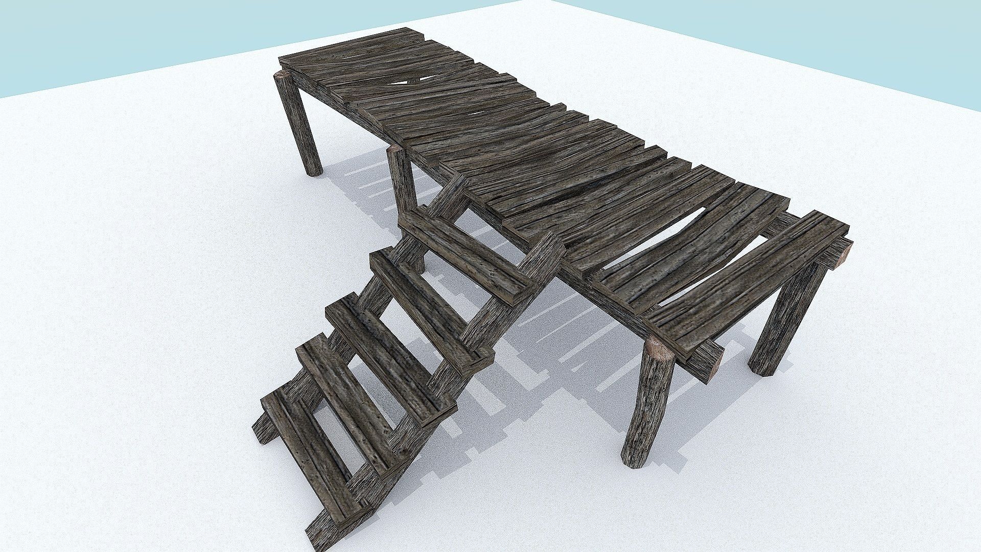 Wooden Docks Pack Low-poly 3D model_6