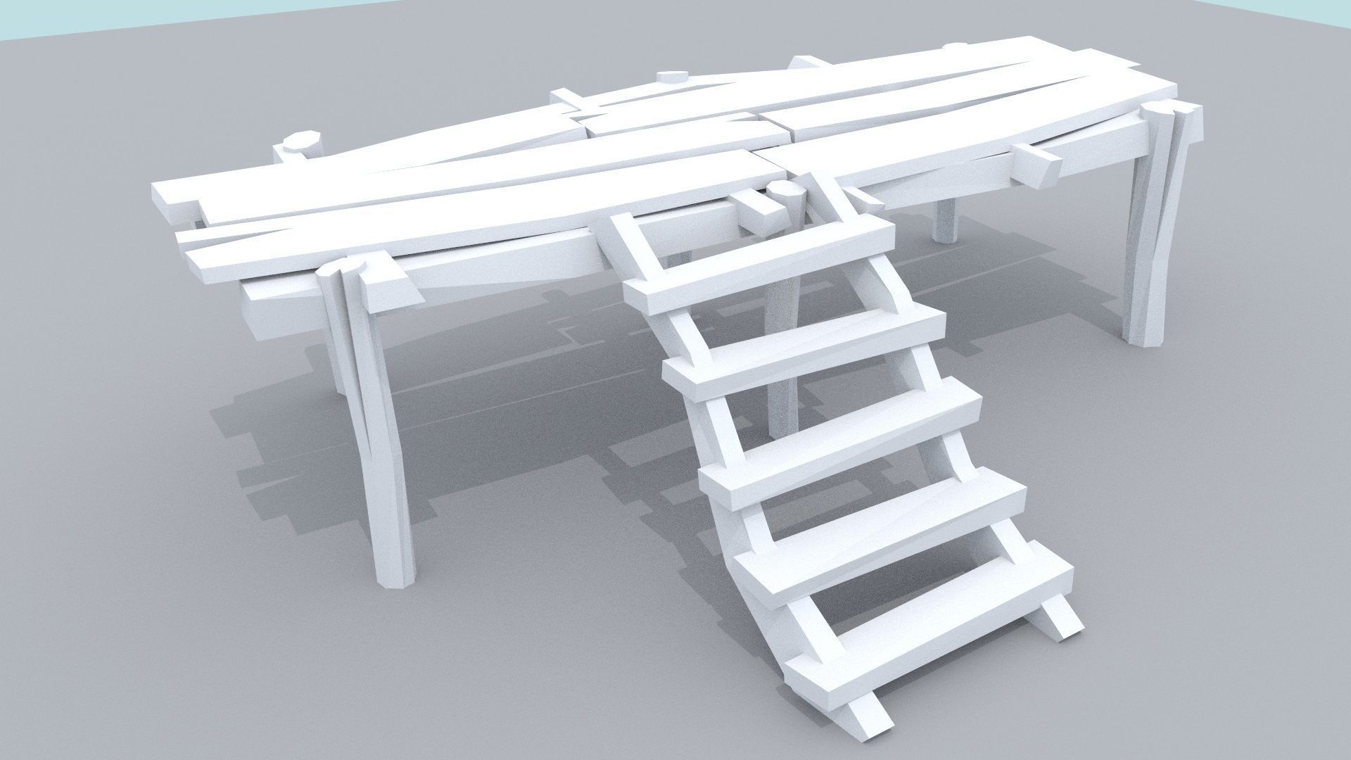 Wooden Docks Pack Low-poly 3D model_3