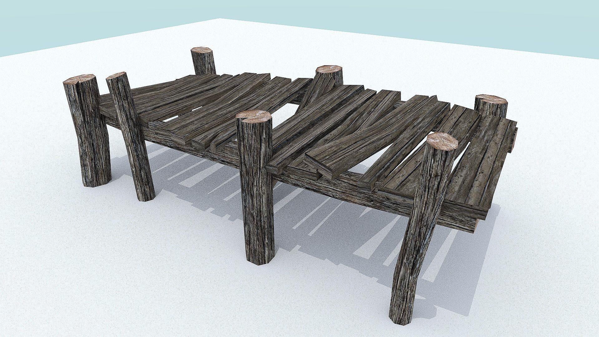 Wooden Docks Pack Low-poly 3D model_13