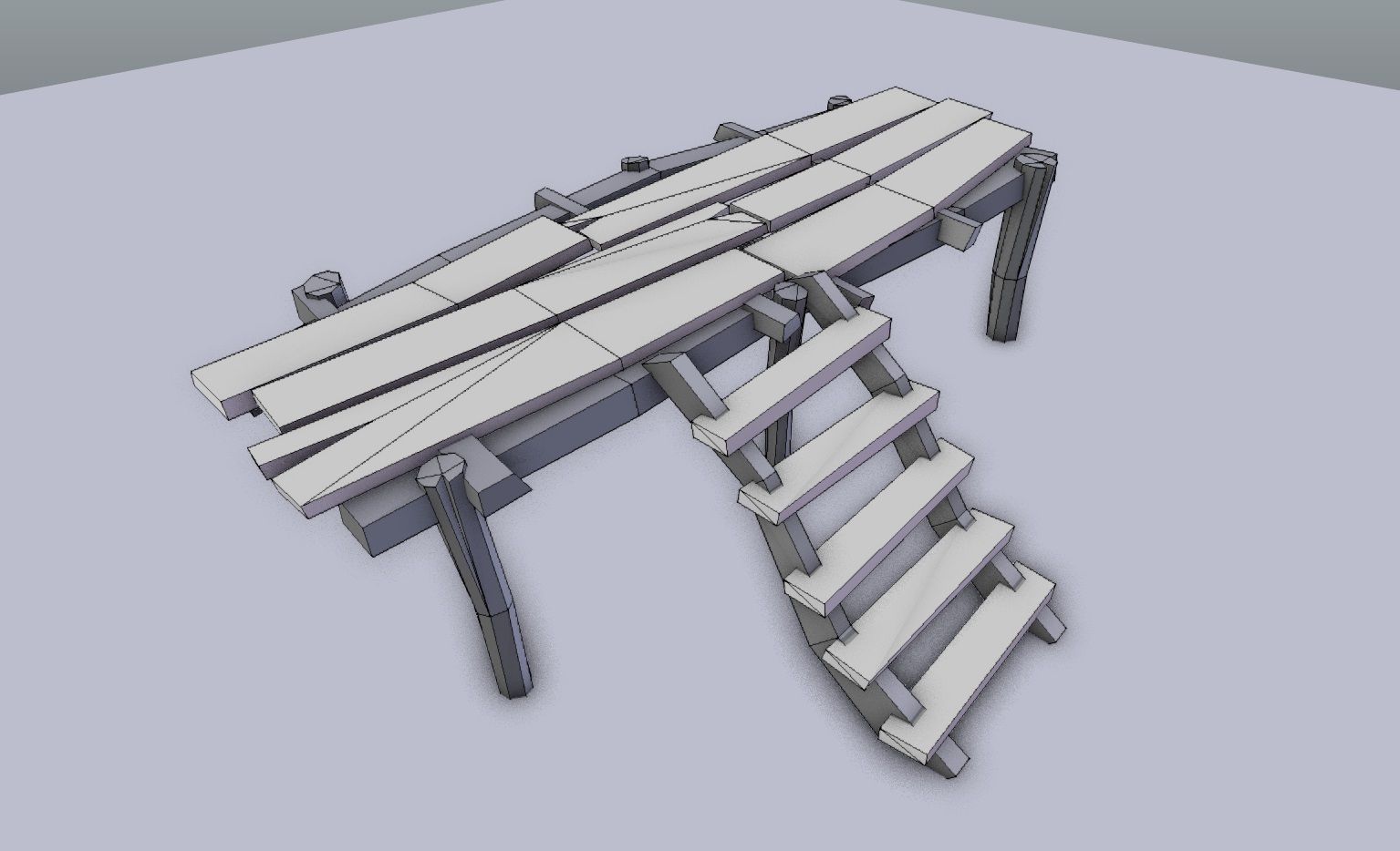 Wooden Docks Pack Low-poly 3D model_4