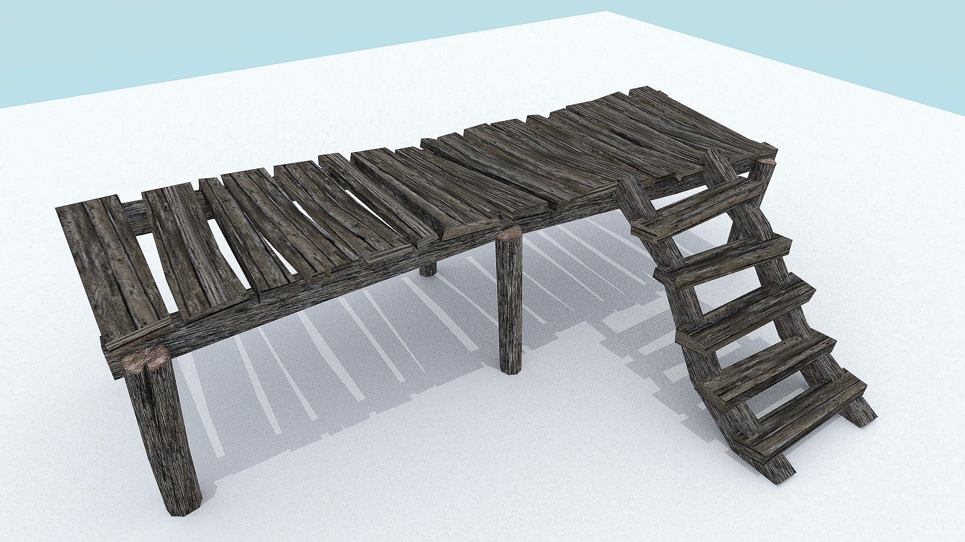 Wooden Docks Pack Low-poly 3D model_5