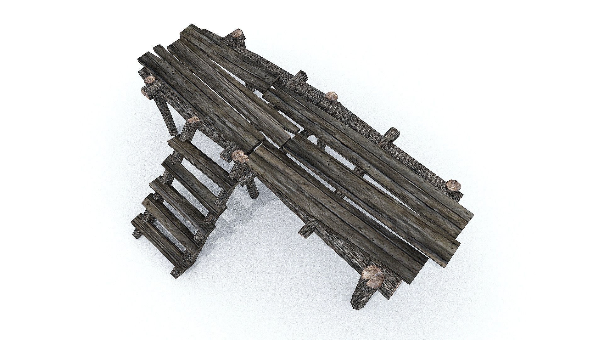Wooden Docks Pack Low-poly 3D model_2