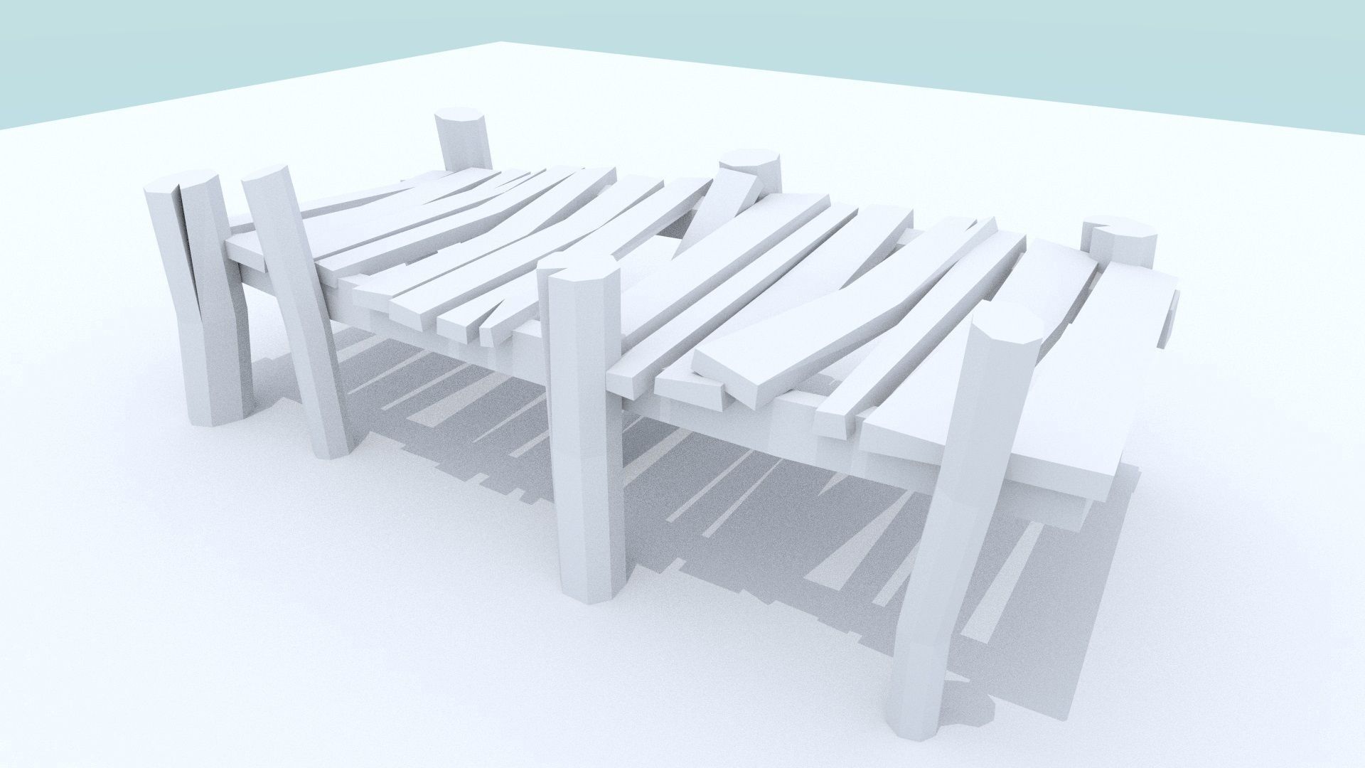 Wooden Docks Pack Low-poly 3D model_15