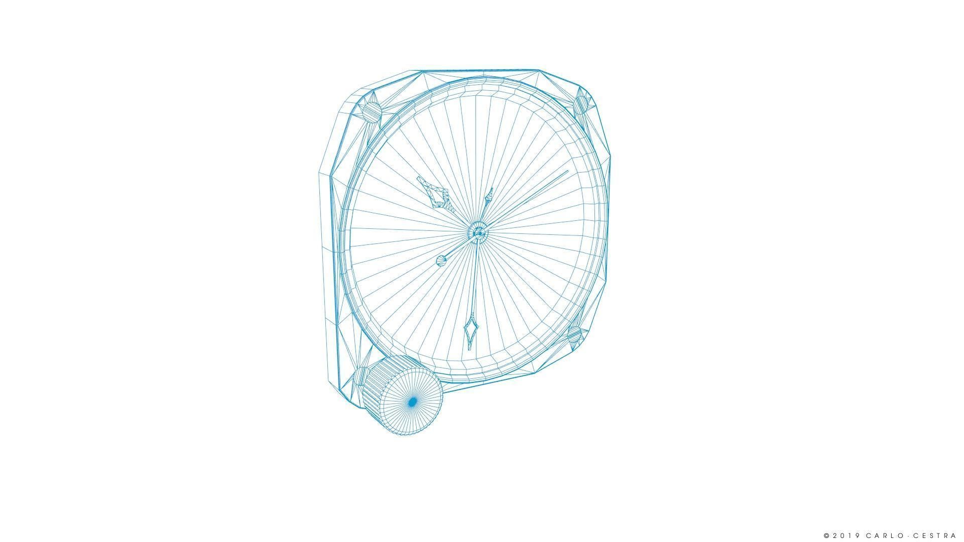 US CLOCK GAUGE Low-poly 3D model_17