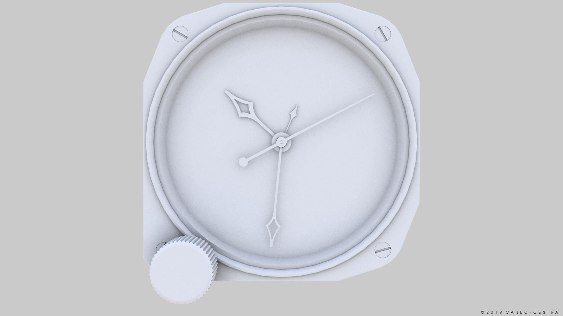 US CLOCK GAUGE Low-poly 3D model_16
