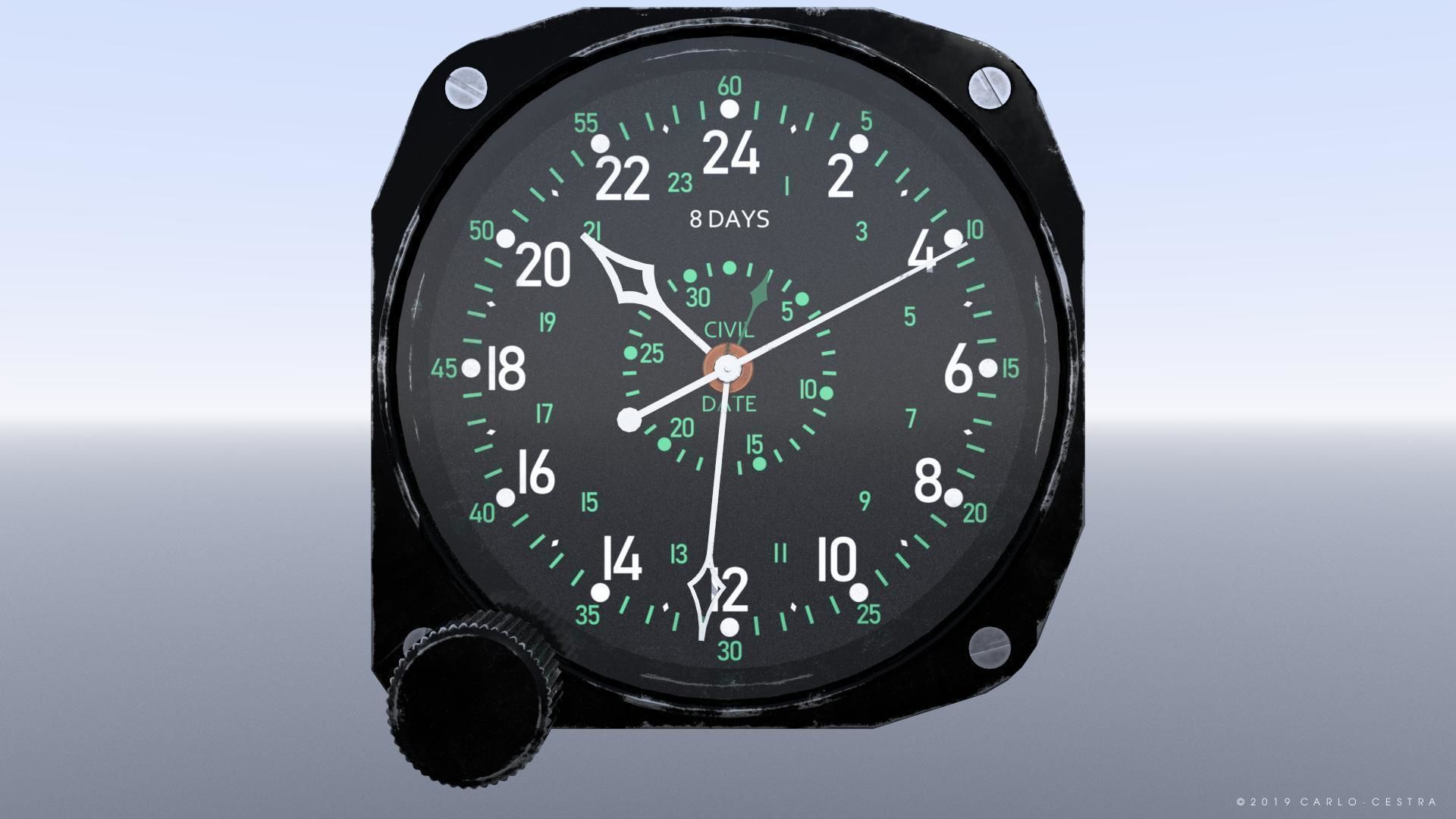 US CLOCK GAUGE Low-poly 3D model_4