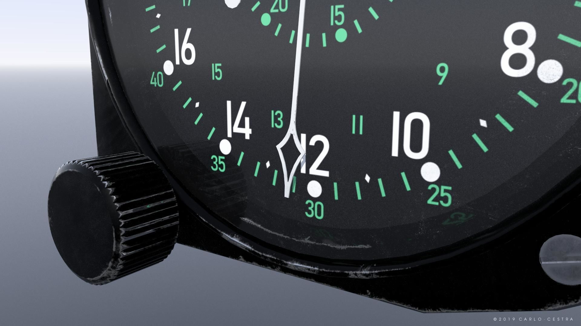 US CLOCK GAUGE Low-poly 3D model_3