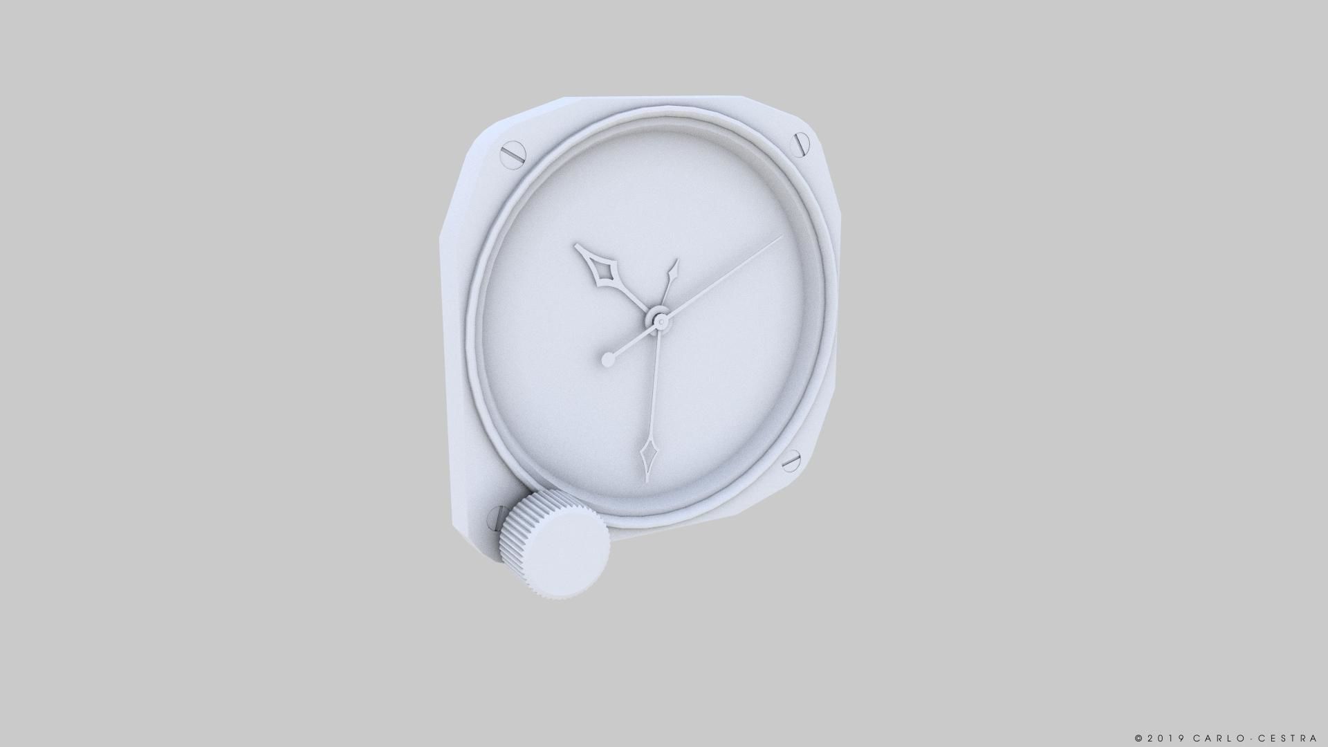 US CLOCK GAUGE Low-poly 3D model_11