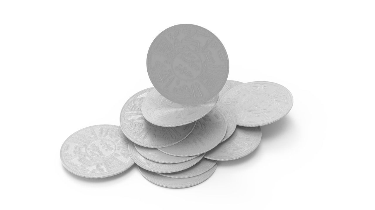 Coin Kingdom of Iraq Low-poly 3D model_4