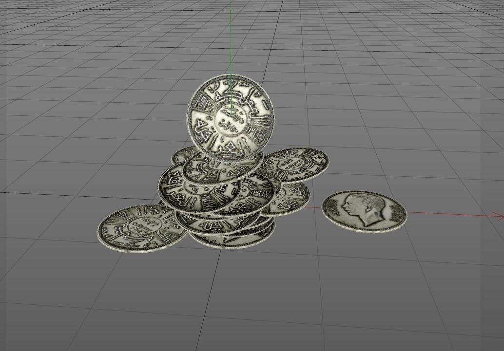 Coin Kingdom of Iraq Low-poly 3D model_8